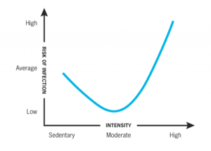 graphic depicting the immune response following exercise