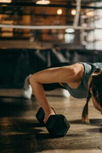 women doing a pushup